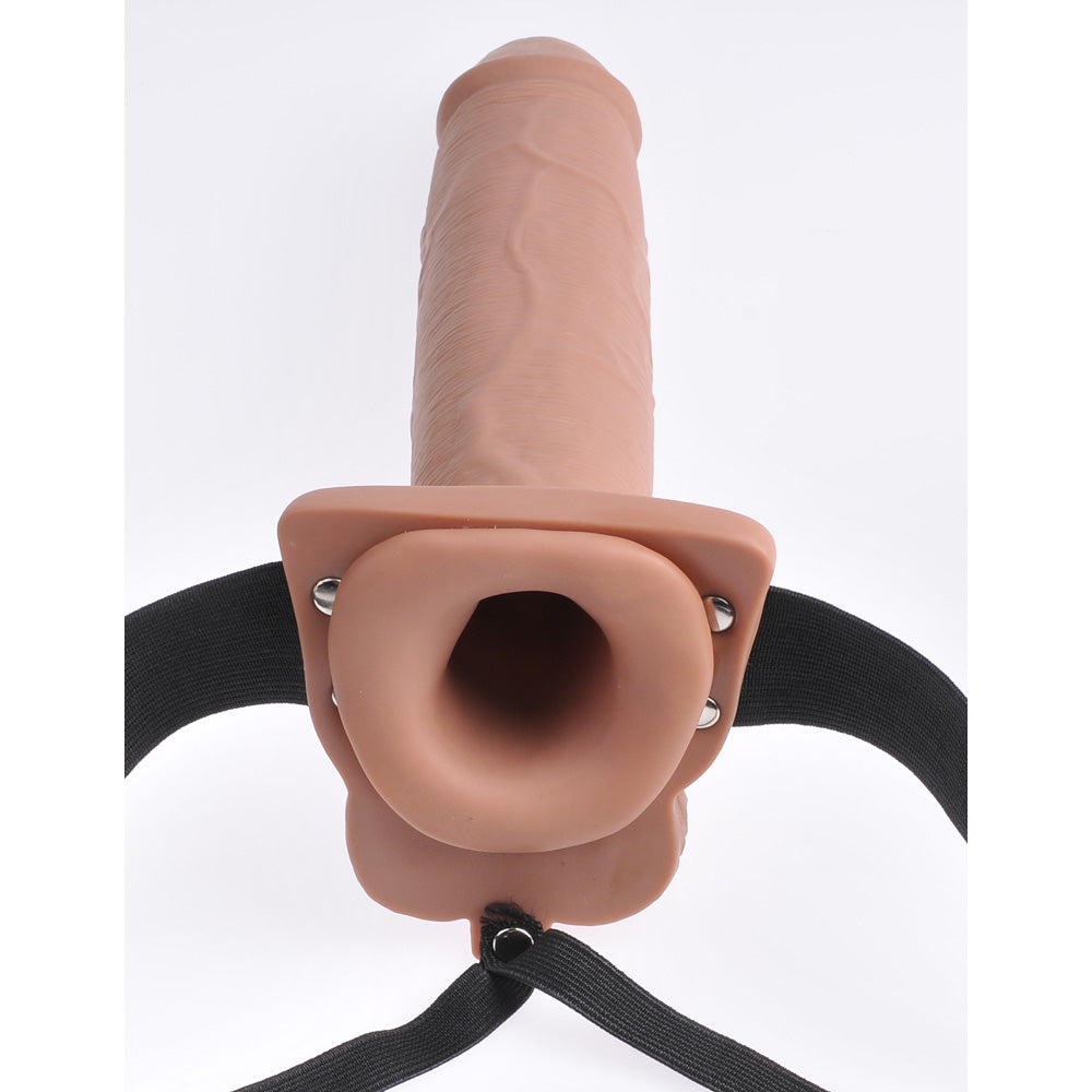 Fetish Fantasy 10" Hollow Rechargeable Strap-On With Remote Tan | 603912759259 | Available at EroticWarehouse.com