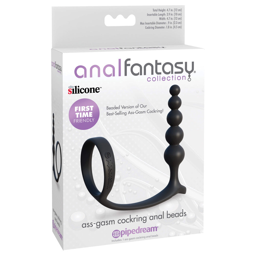 Anal Fantasy Collection Ass-Gasm Cockring Anal Beads | 603912765816 | Available at EroticWarehouse.com