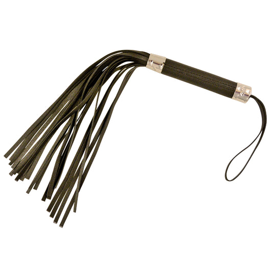 18" PVC Vegan Leather Flogger Black | 612608642836 | Available at EroticWarehouse.com