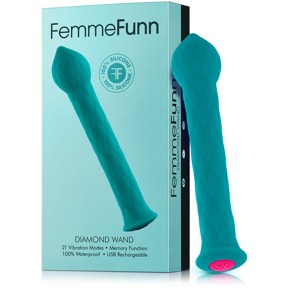 Femmefunn Diamond Wand Turquoise | 617353154856 | Available at EroticWarehouse.com