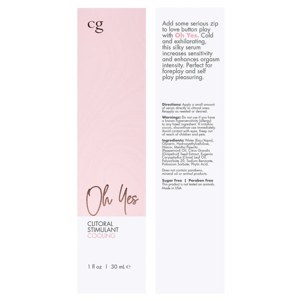 CG Oh Yes Clitoral Stimulant Cooling 1 oz. | 638258901369 | Available at EroticWarehouse.com