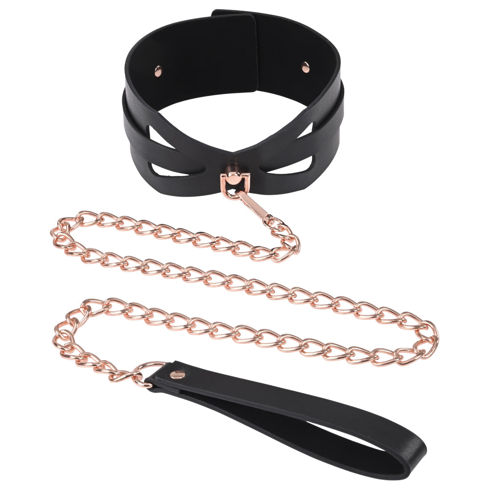 S&M Brat Collar & Leash | 646709098414 | Available at EroticWarehouse.com