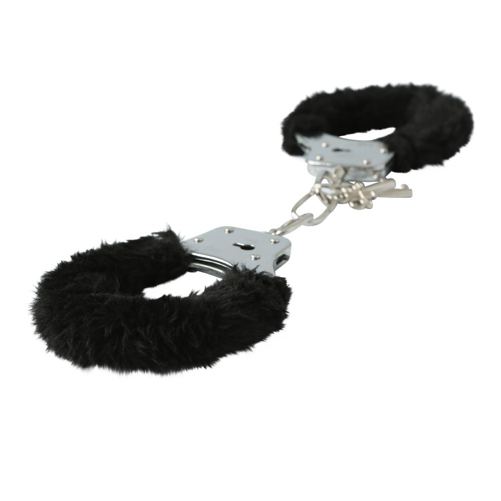 S&M Furry Handcuffs Black | 646709100667 | Available at EroticWarehouse.com