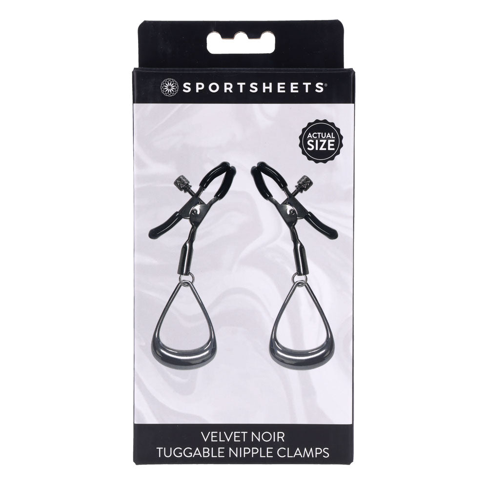 Velvet Noir Tuggable Nipple Clamps | 646709370053 | Available at EroticWarehouse.com