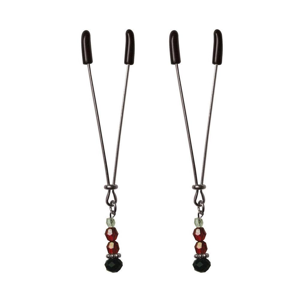 S&M Ruby Black Nipple Clips | 646709510824 | Available at EroticWarehouse.com