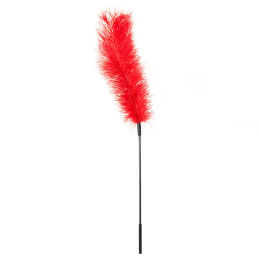 Ostrich Feather Tickler (Red) | 646709700034 | Available at EroticWarehouse.com