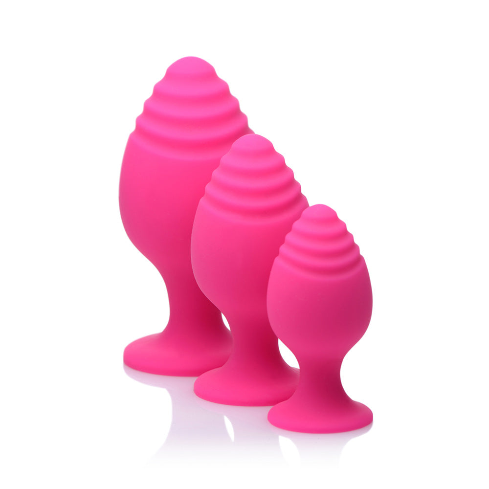 Swirlies Silicone Anal Trainer Set Magenta | 653078942156 | Available at EroticWarehouse.com