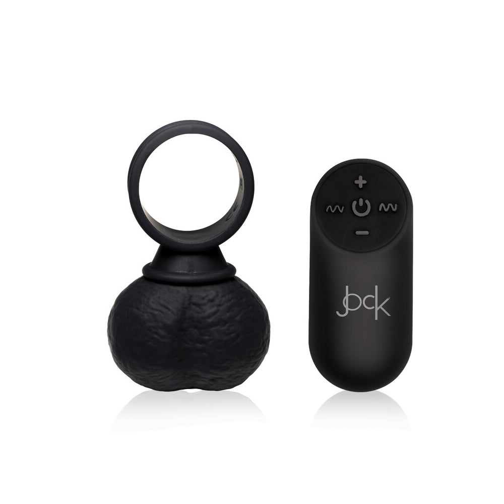 Jock 28X Vibrating Silicone Balls Large Black | 653078943238 | Available at EroticWarehouse.com