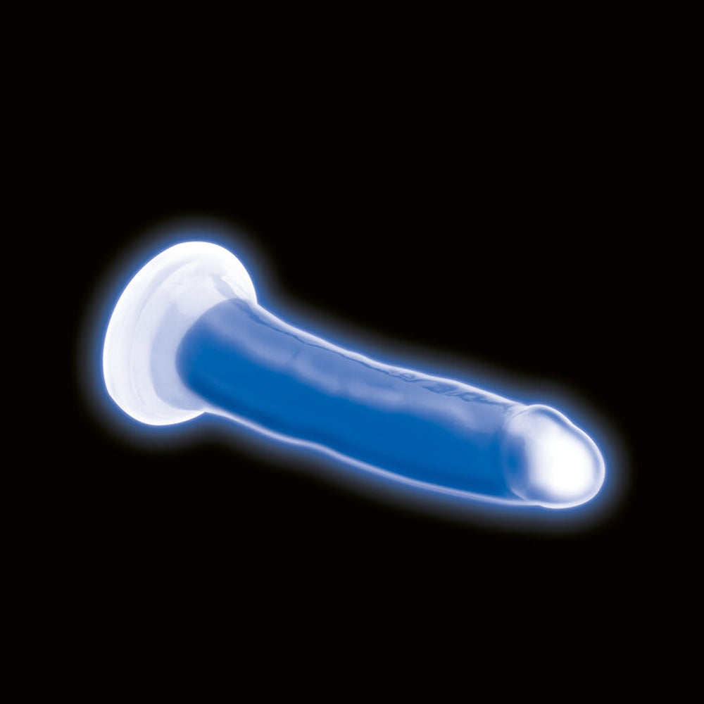 Lollicock 7'' Glow-In-The-Dark Silicone Dildo Blue | 653078943450 | Available at EroticWarehouse.com