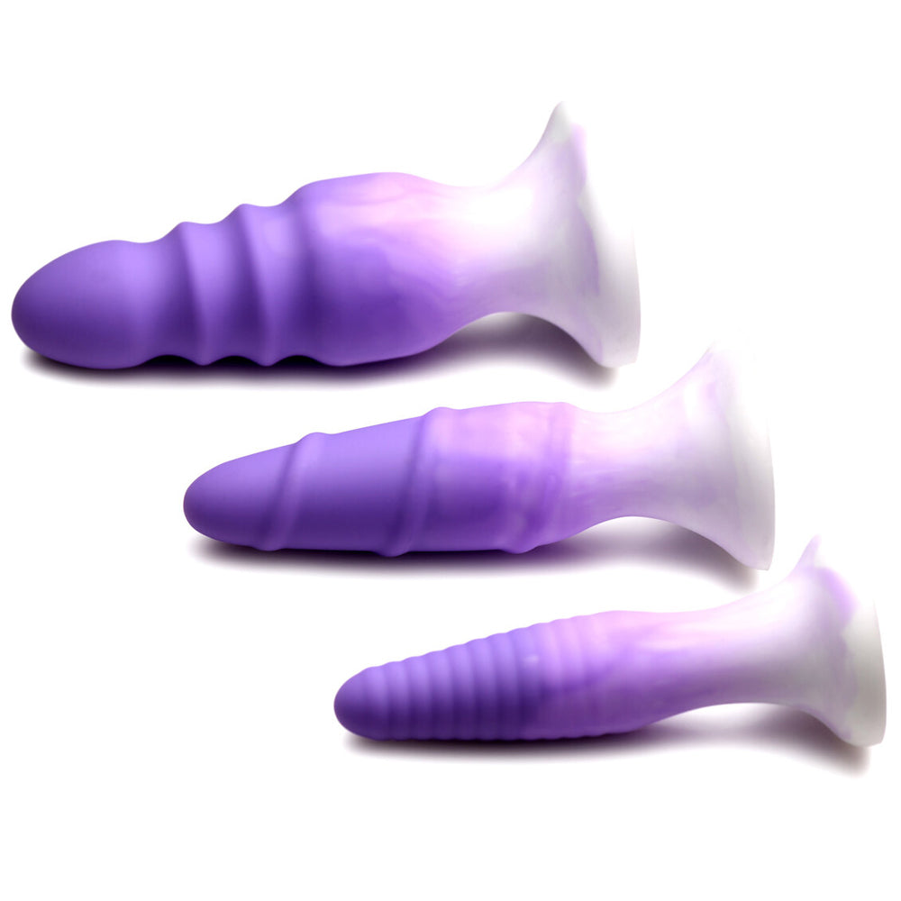 Simply Sweet Silicone Butt Plug Set Purple | 653078943764 | Available at EroticWarehouse.com