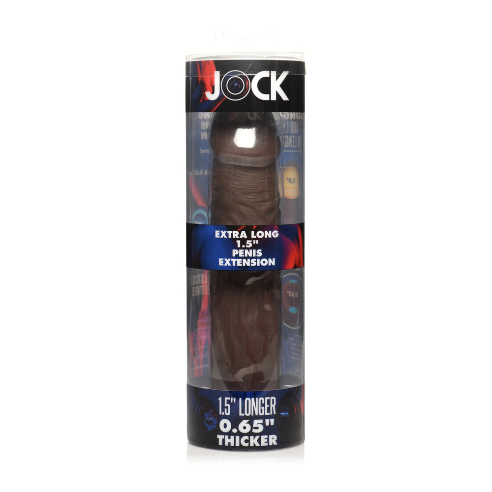 Jock Extra Long 1.5" Penis Extension Sleeve Dark | 653078943788 | Available at EroticWarehouse.com
