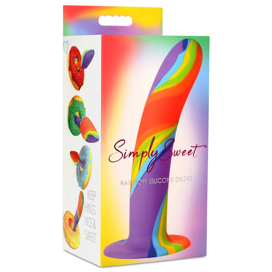 Simply Sweet Rainbow Silicone Dildo | 653078944211 | Available at EroticWarehouse.com