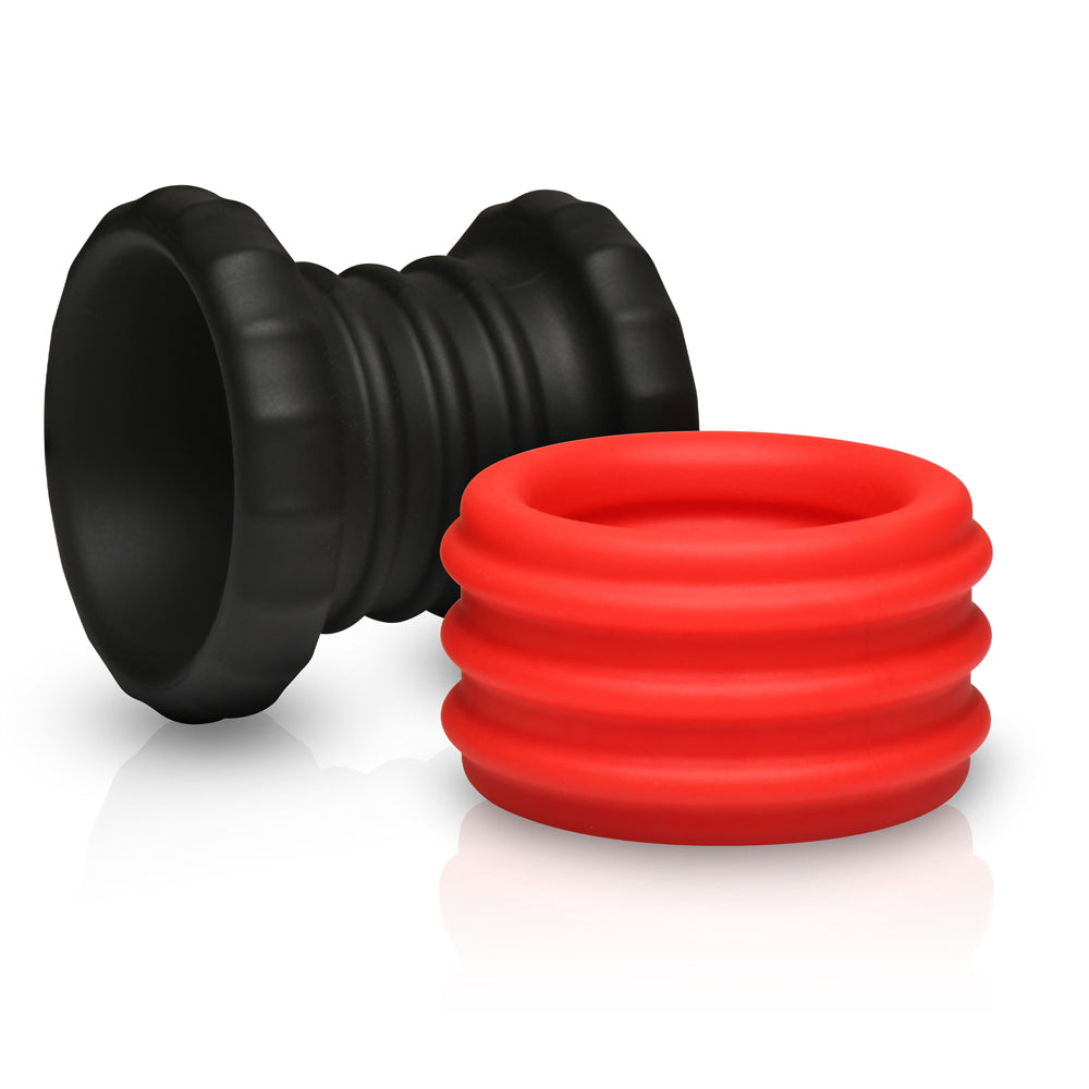 Jock Enhancers 2-In-1 Silicone Cock Ring Red | 653078945089 | Available at EroticWarehouse.com