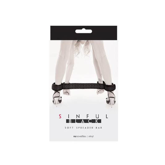 Sinful Soft Spreader Bar Black | 657447096846 | Available at EroticWarehouse.com