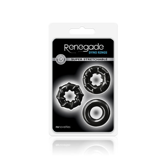 Renegade Dyno Rings Black | 657447101380 | Available at EroticWarehouse.com