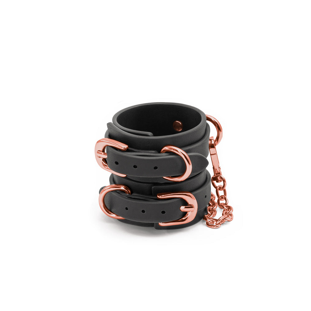 Bondage Couture Wrist Cuffs Black | 657447104565 | Available at EroticWarehouse.com