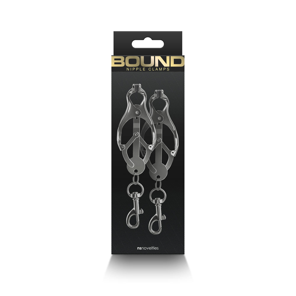 Bound Nipple Clamps C3 Gunmetal | 657447106989 | Available at EroticWarehouse.com