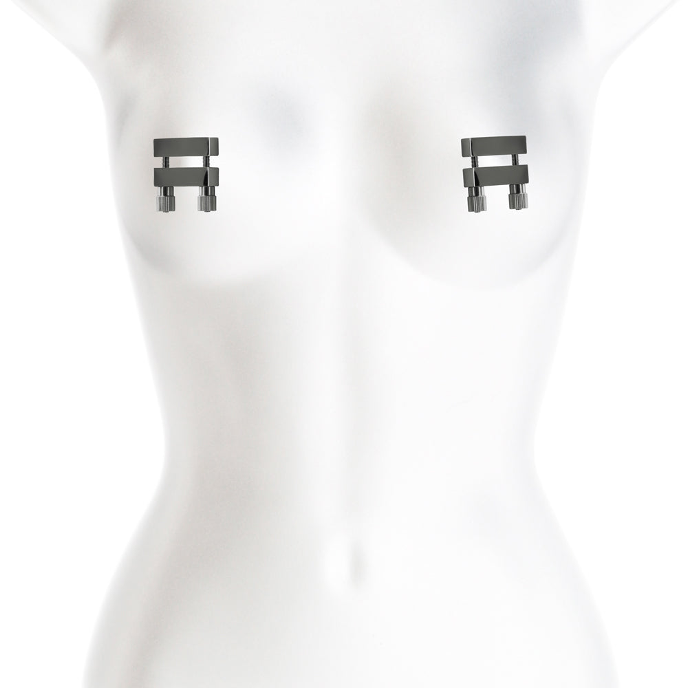 Bound Nipple Clamps V1 Gunmetal | 657447107009 | Available at EroticWarehouse.com