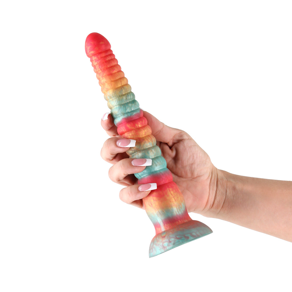 Colours Stacked 9" Dildo Red/Gold | 657447110634 | Available at EroticWarehouse.com
