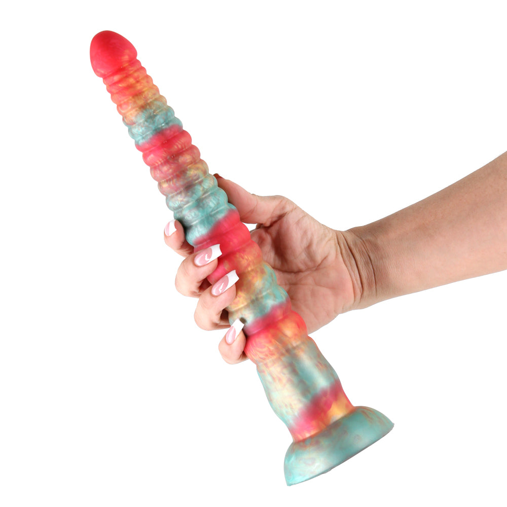 Colours Stacked 12" Dildo Red/Gold | 657447110658 | Available at EroticWarehouse.com