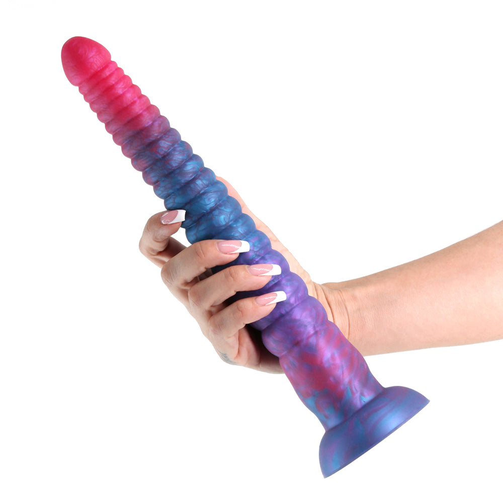 Colours Stacked 12" Dildo Pink/Blue | 657447110665 | Available at EroticWarehouse.com