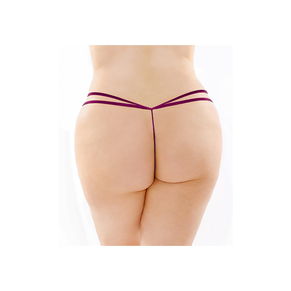 Zinnia Butterfly Pearl Purple G-String Queen Size | 657447303784 | Available at EroticWarehouse.com