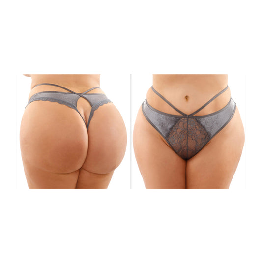 Kalina Velvet Cut-Out Thong With Keyhole Back Queen Size | 657447303999 | Available at EroticWarehouse.com