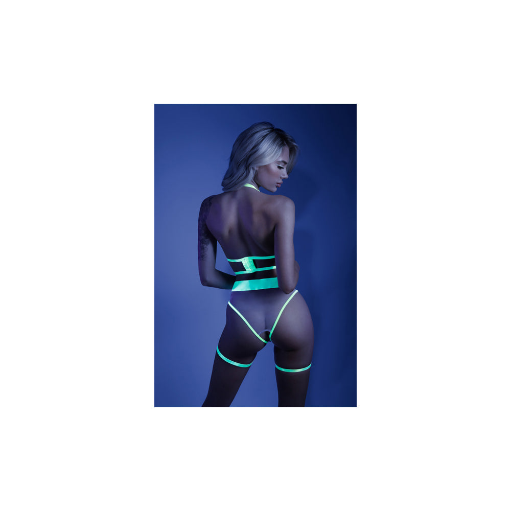In A Trance Crotchless Teddy With Leg Garters M/L | 657447305122 | Available at EroticWarehouse.com
