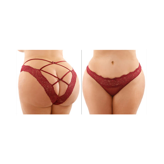 Ivy Lace & Mesh Bikini Panty Queen Size | 657447310072 | Available at EroticWarehouse.com