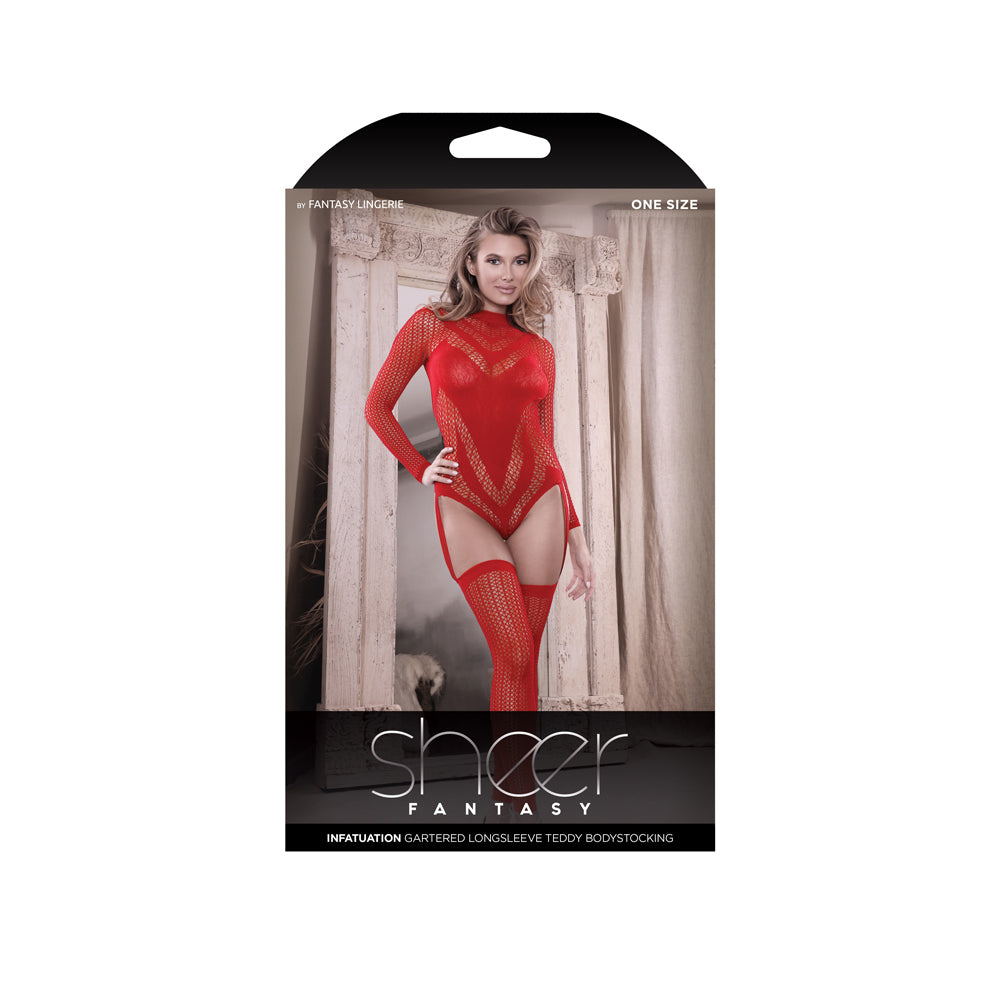 Infatuation Open Back Long Sleeve Teddy Bodystocking | 657447312823 | Available at EroticWarehouse.com