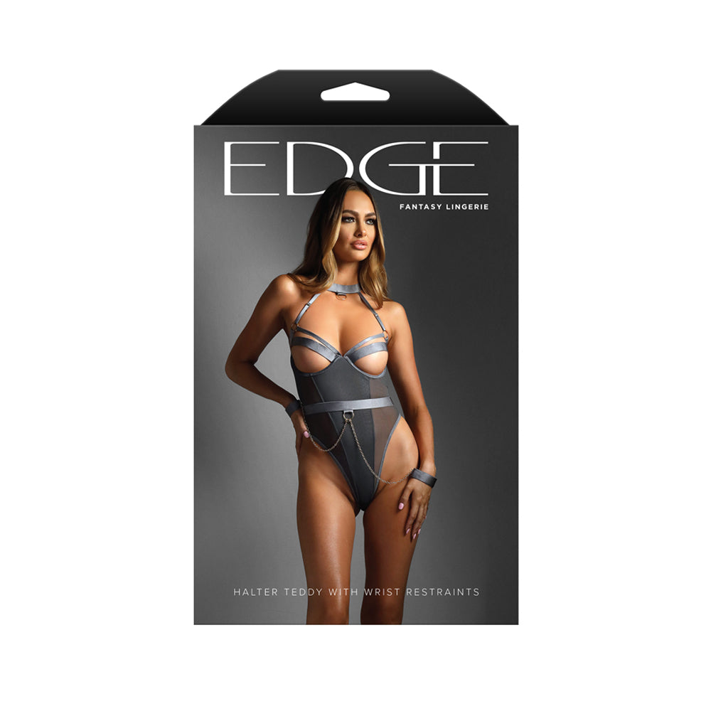 Halter Teddy With Wrist Restraints L/Xl | 657447317842 | Available at EroticWarehouse.com