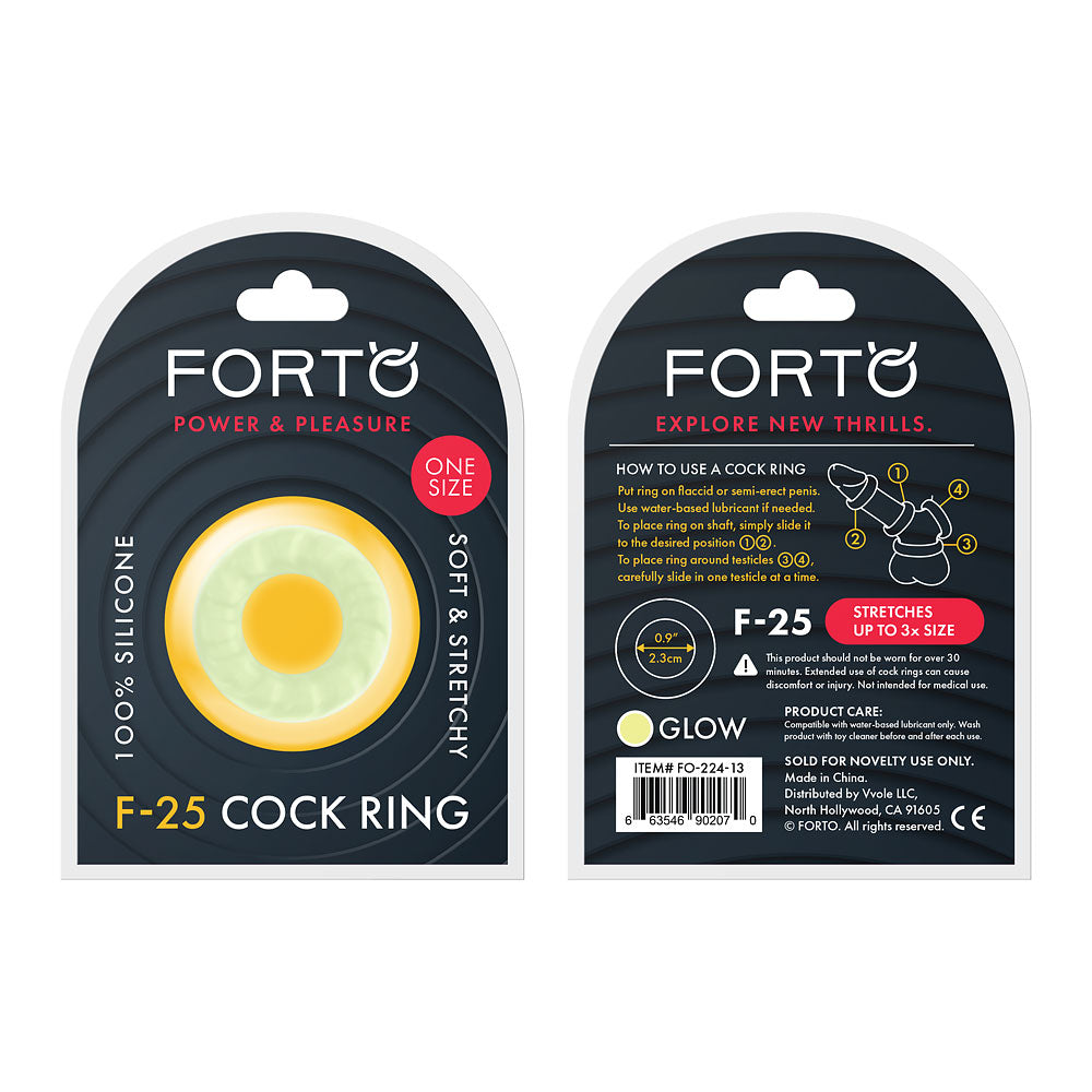 F-25: 23Mm 100% Liquid Silicone C-Ring O/S Glow | 663546902070 | Available at EroticWarehouse.com