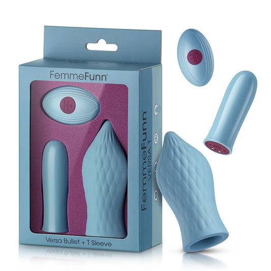 Versa Bullet + T Sleeve Light Blue | 663546903558 | Available at EroticWarehouse.com