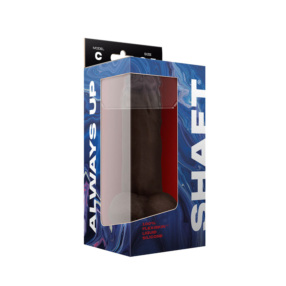 Model C 8.5" Liquid Silicone Dong W/Balls Mahogany | 663546903930 | Available at EroticWarehouse.com