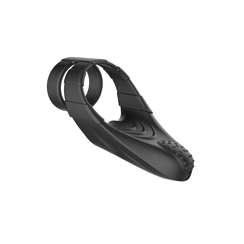 Forto F-48: Vibrating Perineum Double C-Ring Black | 663546905248 | Available at EroticWarehouse.com