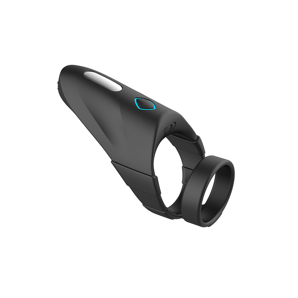 Forto F-48: Vibrating Perineum Double C-Ring Black | 663546905248 | Available at EroticWarehouse.com