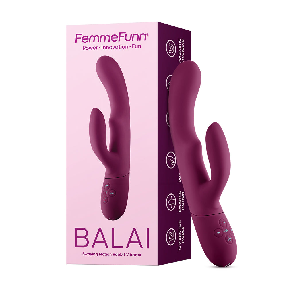 Femme Funn Balai Rabbit Dark Fuchsia | 663546906283 | Available at EroticWarehouse.com