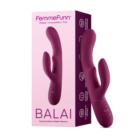Femme Funn Balai Rabbit Dark Fuchsia | 663546906283 | Available at EroticWarehouse.com