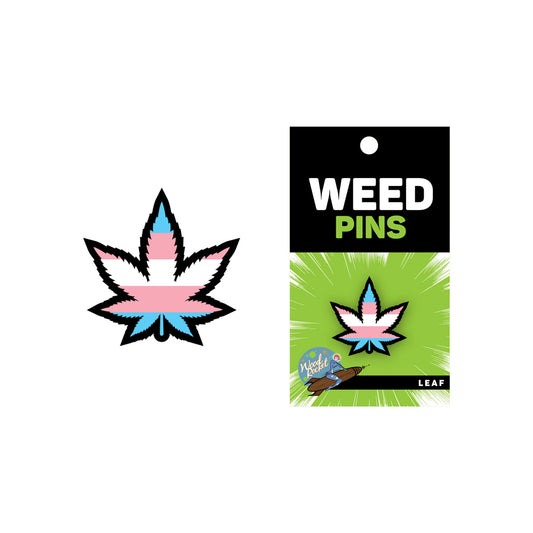 Weed Leaf Trans Pride Pin | 665752708415 | Available at EroticWarehouse.com