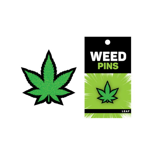 Green Glitter Leaf Pin | 665752708521 | Available at EroticWarehouse.com