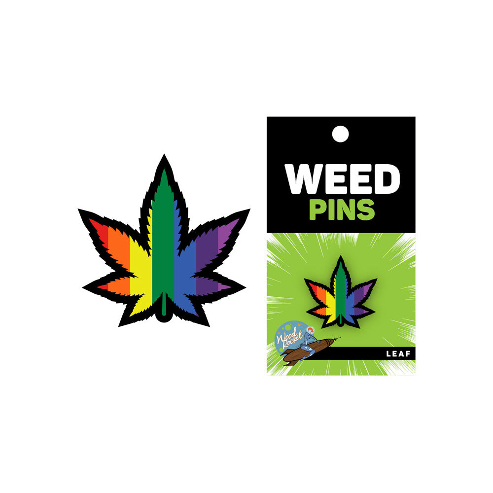 Rainbow Marijuana Leaf Pin | 669203785055 | Available at EroticWarehouse.com