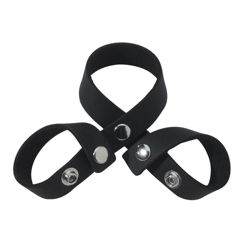 Leather Figure-8 C&B Divider - Black | 669729050378 | Available at EroticWarehouse.com