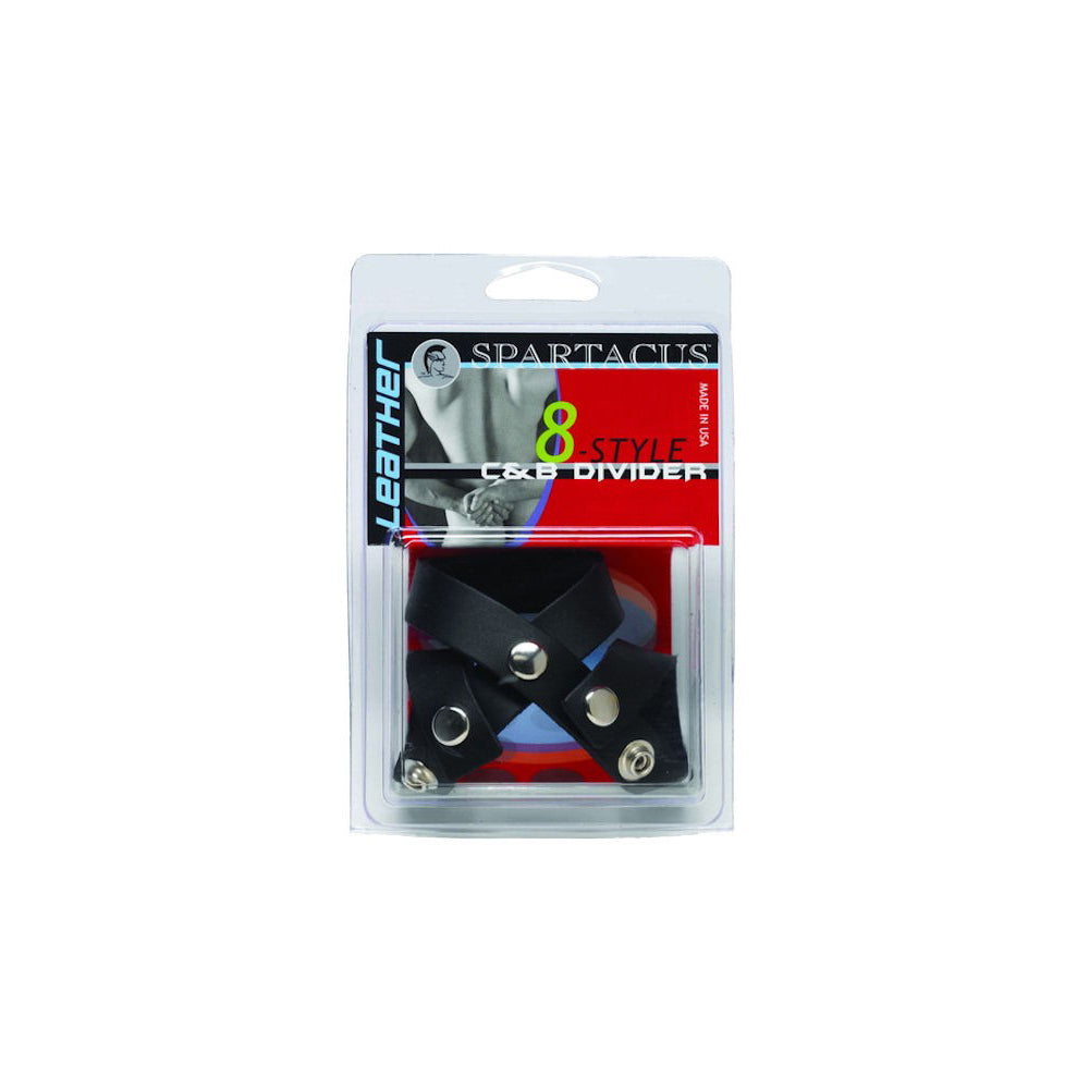 Leather Figure-8 C&B Divider - Black | 669729050378 | Available at EroticWarehouse.com