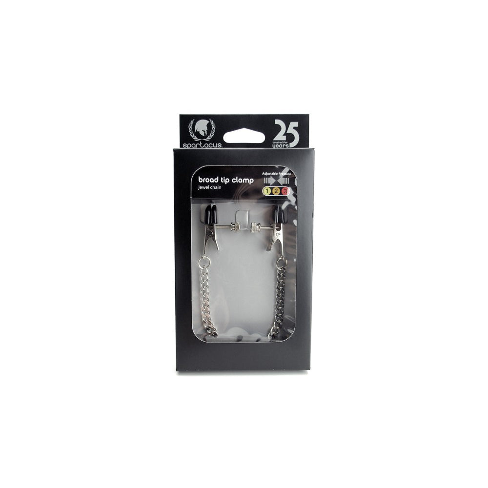 Broad Tip Clamp & Jewel Chain - Adj. | 669729200018 | Available at EroticWarehouse.com