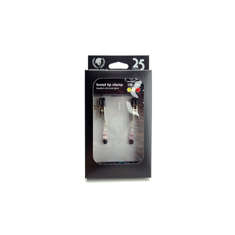 Broad Tip Clamp W/Pink Beads - Adj. | 669729221112 | Available at EroticWarehouse.com