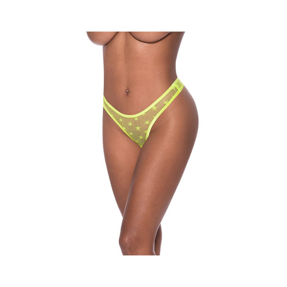 High Leg High Waist Micro Tanga Lime S/M | 671241119303 | Available at EroticWarehouse.com