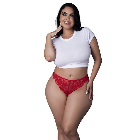 Sugar High Split Crotch Panty Red Queen Size | 671241126585 | Available at EroticWarehouse.com