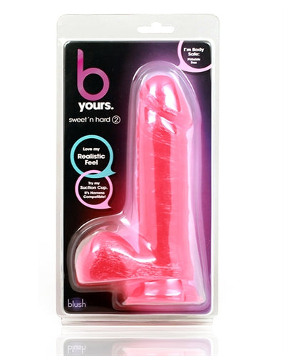 B Yours Sweet N Hard 2 - 7 Inch Dong - Pink | 735380164607 | Available at EroticWarehouse.com