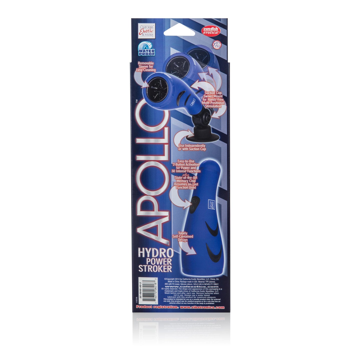 Apollo Hydro Power Stroker - Blue | 716770082183 | Available at EroticWarehouse.com