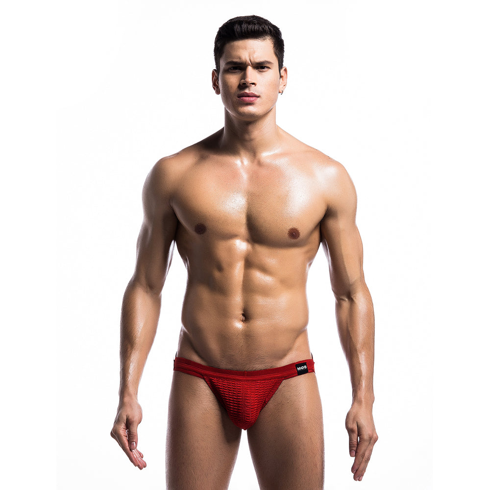 Mob Fetish Swim Jockstrap Red Small | 677355455122 | Available at EroticWarehouse.com